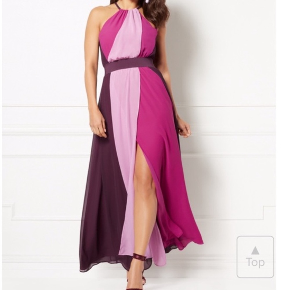 EVA MENDES COLLECTION ANTONIA MAXI DRESS EGGPLANT